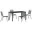  Ensemble de salle à manger de jardin 5 pièces en acier thermolaqué anthracite-924473361