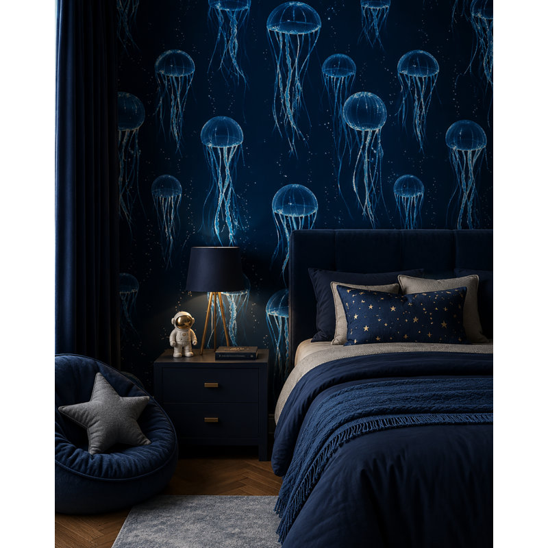 Rouleau de papier peint adhésif L 10 pi x l 24 po Citium Bombay Jellyfish