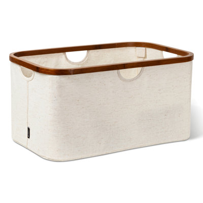 Panier à linge avec cadre en bambou Bigso - 21,7 po x 13,4 po x 10,6 po