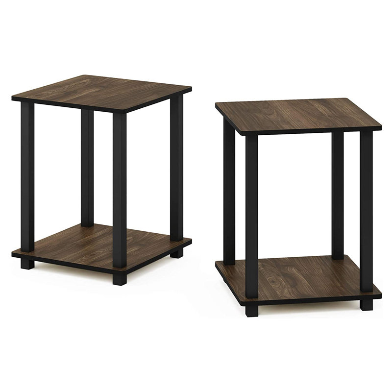 Bianco End Table Set, Columbia Walnut, Black