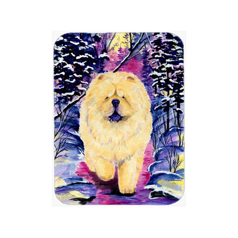 Planche à découper en verre Chow Chow mauve / noir
