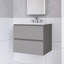 Meuble-lavabo mural avec lavabo en céramique et trois trous de robinet-729901661-729901659