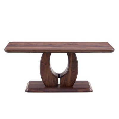 Walnut Coffee Table With Dark Brown Sticker Pattern - Cozy Living Room Addition Walnut Side Textured Beauty Gorgeous Sight