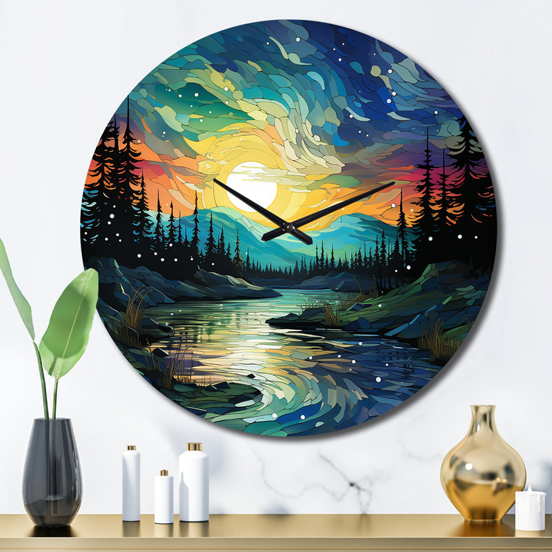 Horloge murale en métal Bensinger, Grand