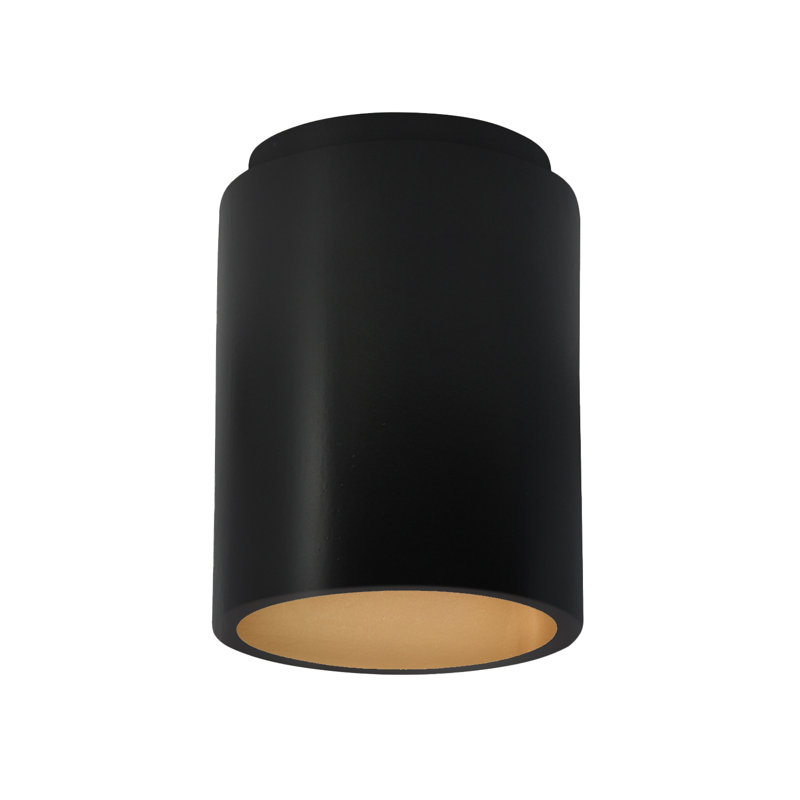 Sumatra Ceramic Flush Mount, Carbon Matte Black/Champagne Gold, Incandescent (Not Included)