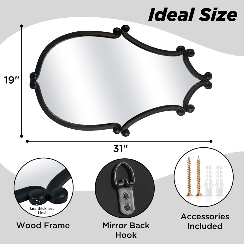 Solid Wood Wall Mirror(set Of 2), 31" H x 19" W