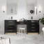 84" Double Bathroom Vanity with Wood Makeup Countertop Base Only, Sink not Included-108787282-108787285