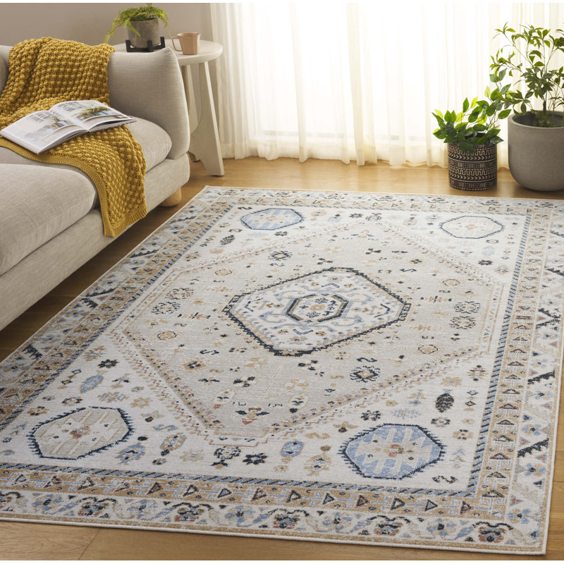 Washable Oriental Indoor Rug, Rectangle 5'3" x 7'6"