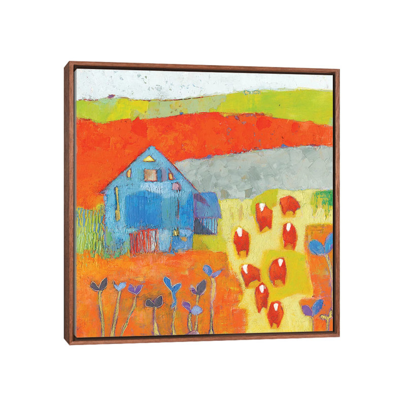 «Dillwyn Barn» par Sue Jachimiec - impression d'art graphique, Classic Wood Frame, 18" H x 18" W x1.5" D, Pas de tapis
