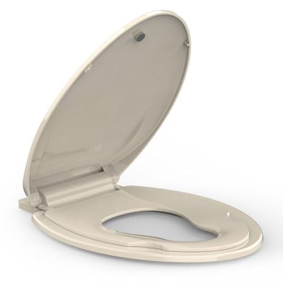 Siège de toilette rond, siège de toilette avec siège pour tout-petit intégré, siège de toilette rond pour la propreté convenant aux adultes et aux enfants