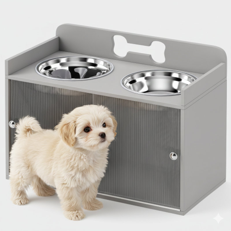 Bols surélevés pour chien avec 2 bols en acier inoxydable