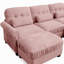 Canapé d'angle modulaire 3 places en chenille en forme de U avec 2 poufs-1626387004