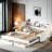 Emasealu Twin to King Size Daybed with Storage Bookcases, Charging Design and Two Drawers-844342299