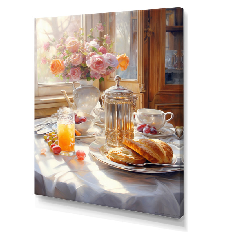 Latrivia Food, petit déjeuner douillet, art mural sur toile, Toile tendue, H 20 po x l 12 po x P 1 po