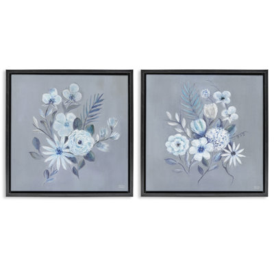 Ensemble de 2 cadres flottants Delicate Flower Bunches, design par Marilyn Dunlap