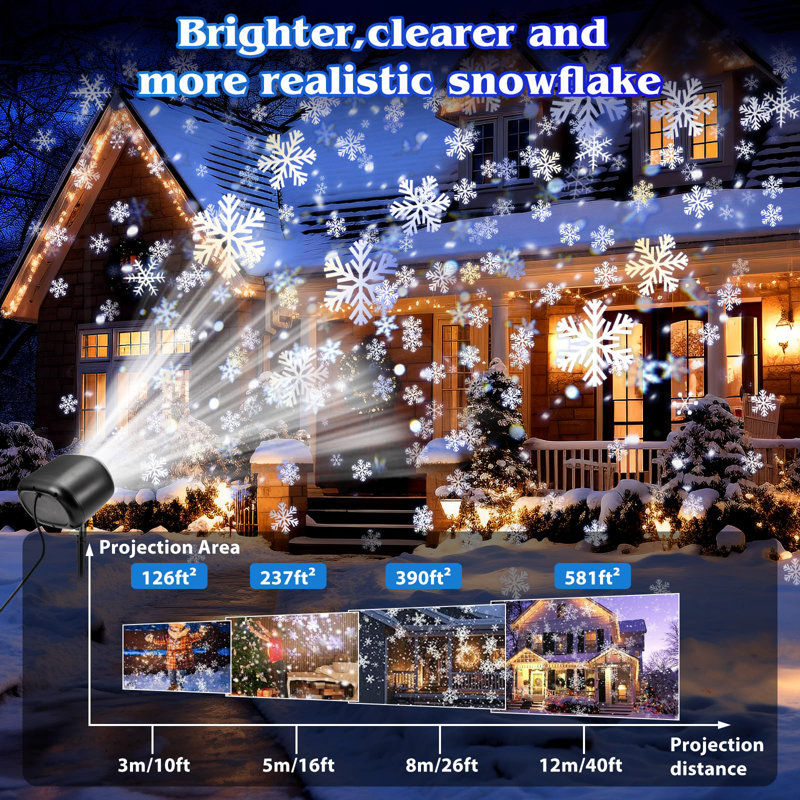 Snowfall LED Light Projector with Realistic Effects