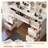 47'' Large Vanity Desk With Mirror And Lights, 7 Drawers, 8 Storage Shelves Vanity Table, Big Makeup Vanity Desk With 3 Led Lighting Modes, Vanity Dresser With Outlet, Sliding Mirror, White