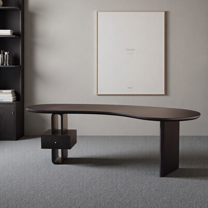 Bureau d'écriture noir Creative Unique, H 28,74 po x l 94,48 po x P 30,31 po