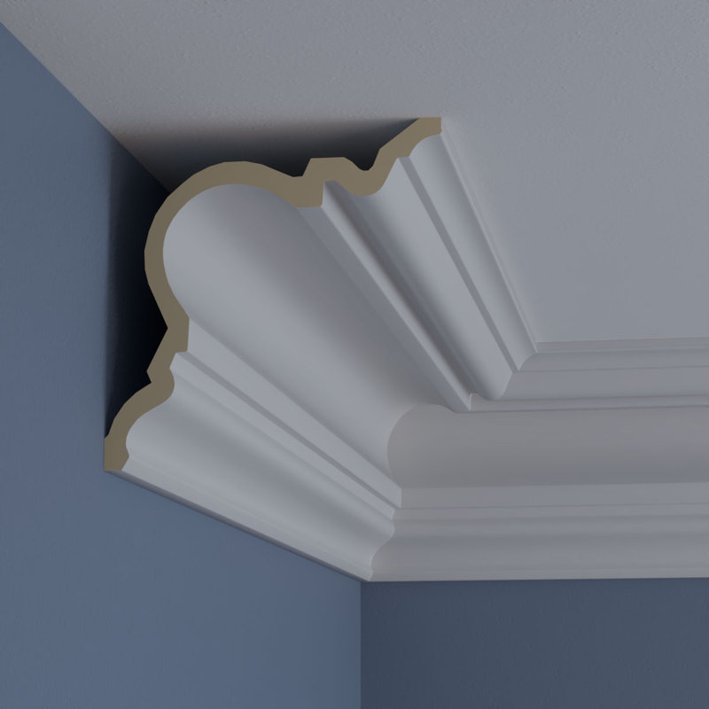 Devon Smooth White Polyurethane Crown Moulding