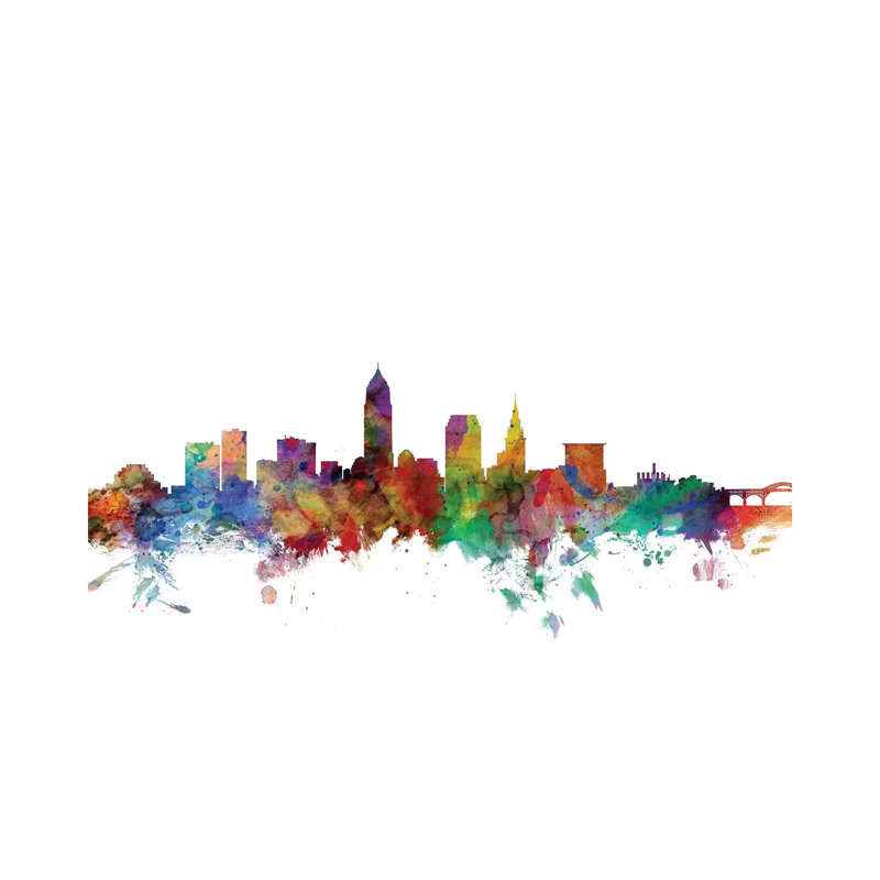 Cleveland, Ohio Skyline by Michael Tompsett - 1 Piece Wrapped Canvas Wall Art, 101.6 cm H x 66.04 cm W x 3.175 cm D