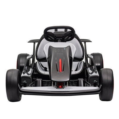 Kids Electric Drift Go Kart 24V with Adjustable Seat Dual Motors LED Lights for Ages 6-12