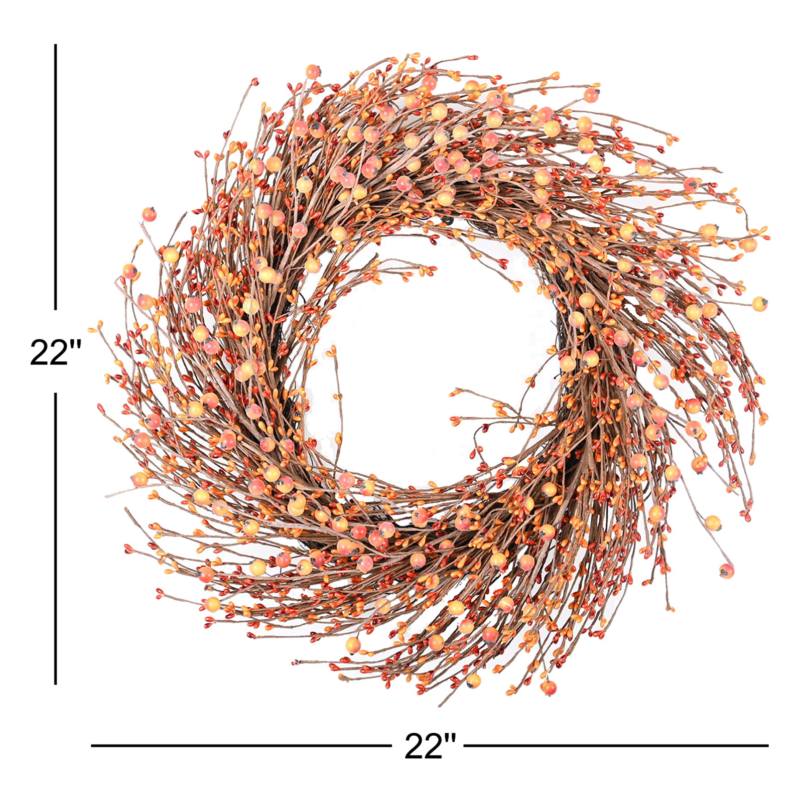 Primrue 22" Handcrafted Harvest Berry Wreath