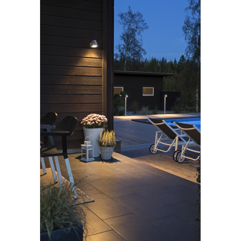 Trieste Outdoor Armed Sconce, Steel-coloured