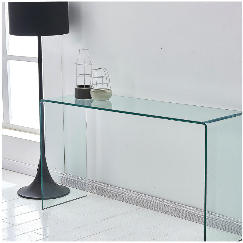 Table d'appoint en verre, table d'appoint en verre trempé transparent, table de coin ronde, table de canapé