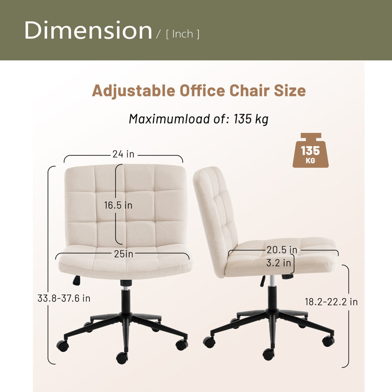 Fauteuil de bureau Homw Office, Lin beige