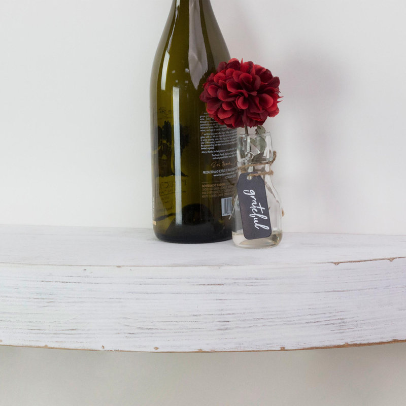 Oval Floating Shelf, 3" H x 28"W x 8" D, White
