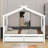Wooden House Bed with Drawers-479318132
