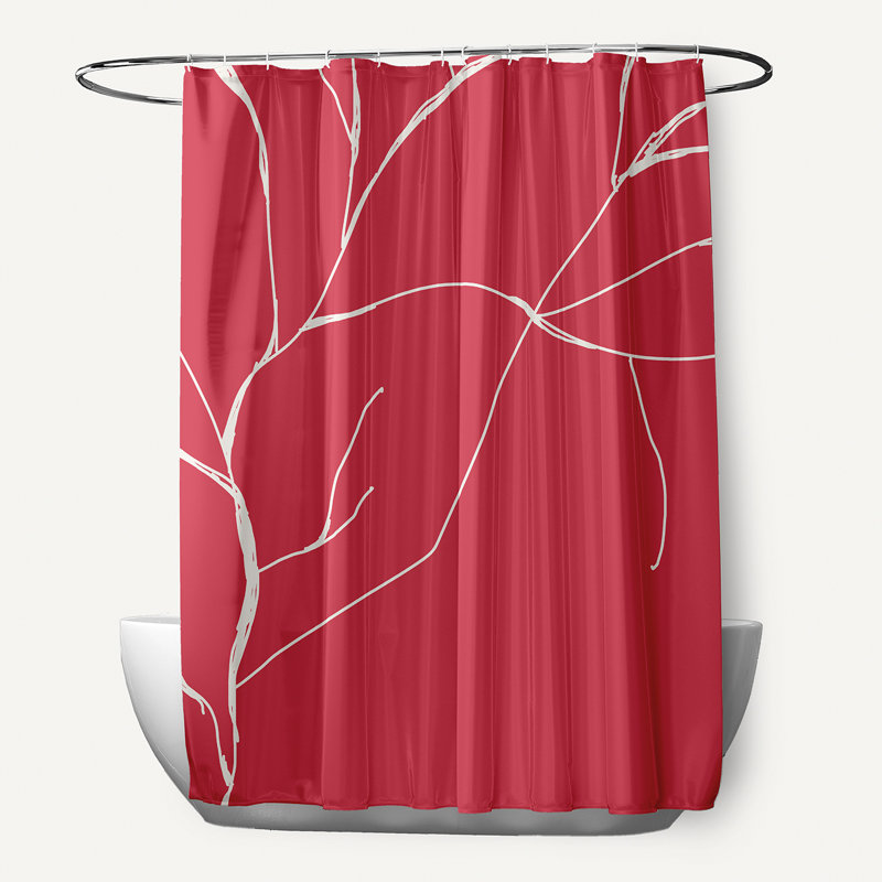 Rideau de douche simple Hirasisa, Corail