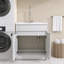 30 Inch Kitchen Laundry Sink Solid Surface Sink with Standing Storage Cabinet