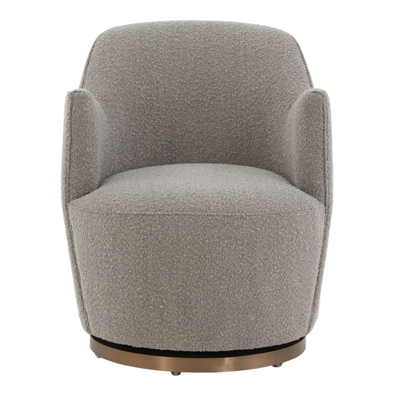 Levant Upholstered Swivel Armchair, Light Gray