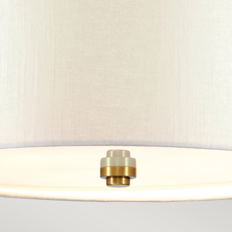 Ausie Fabric Semi Flush Mount, Aged Brass, 51cm H x 70cm W x 71cm D