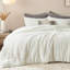 Ensembles d'édredon pour grand lit - 3 pièces de literie en molleton blanc moelleux à double face, esthétique rayée confortable pour les chambres modernes et d'invités, décoration intérieure de luxe toutes saisons-100517526-100517525
