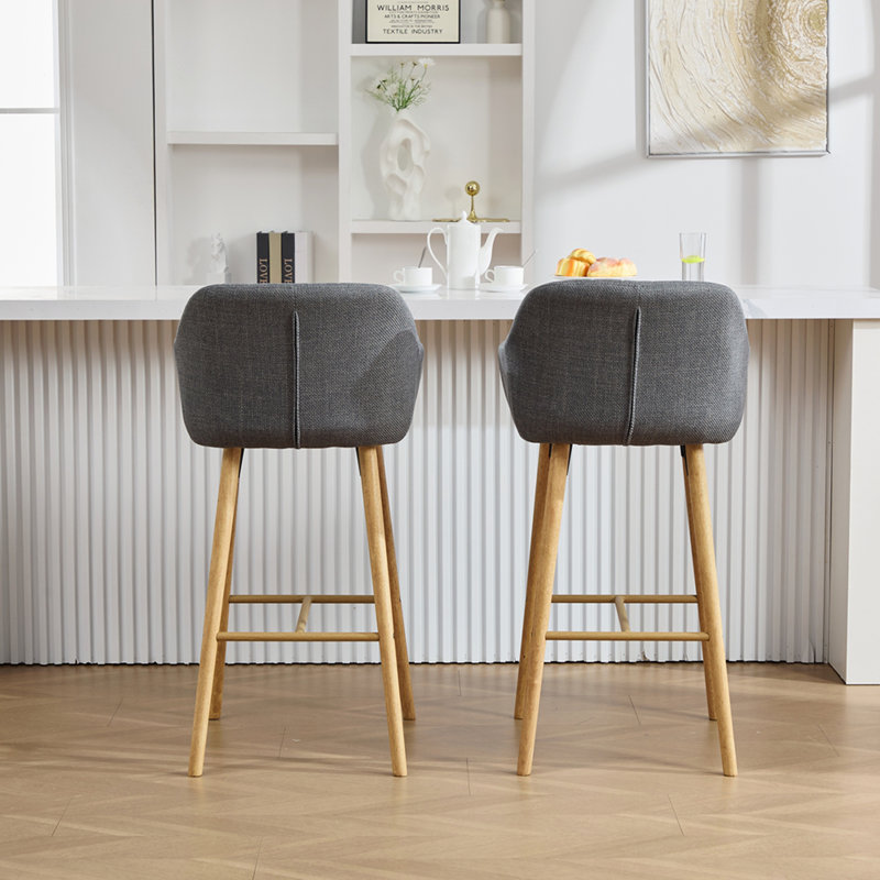 Ensemble de 2 tabourets de bar Modern, Gris, Gris