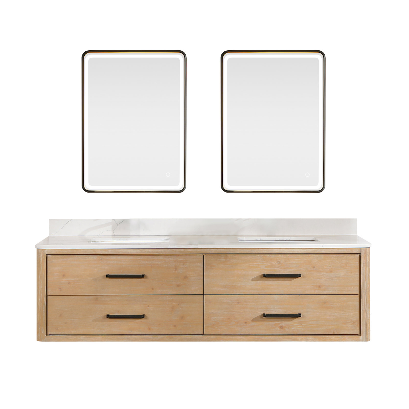 Cristo 72'' Double Bathroom Vanity, Fir Wood Brown