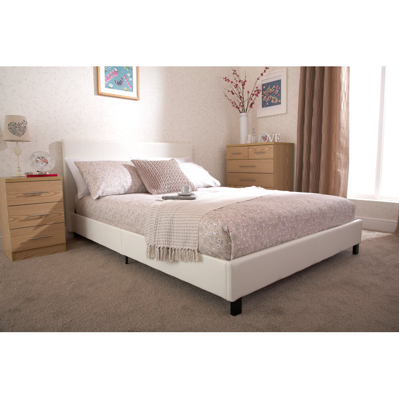 Morgana Upholstered Bed, Single (3'), White