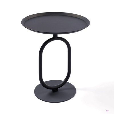 Table de bout en forme de lanterne en métal, petite table d'appoint ronde, table basse moderne à cocktail, petit piédestal d'appoint pour petits coins de salon, hauteur de 21,3 po