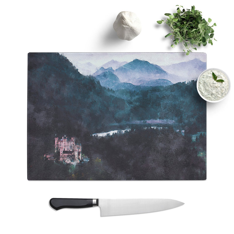 Tempered Glass Hohenschwangau Castle Chopping Board, 20 cm x 28.5 cm