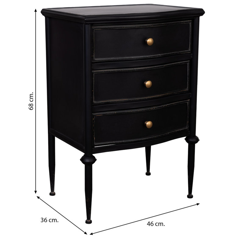 Edvardo 46cm W Metal Bedside Table
