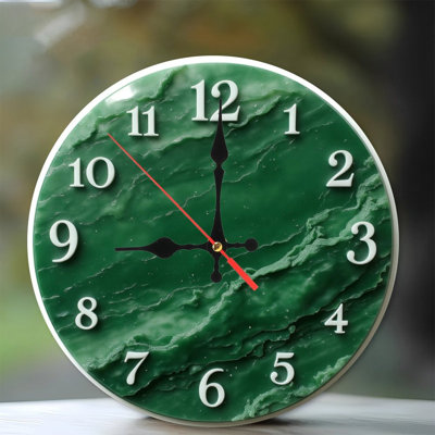 Green Wavy Clock Face Numbers