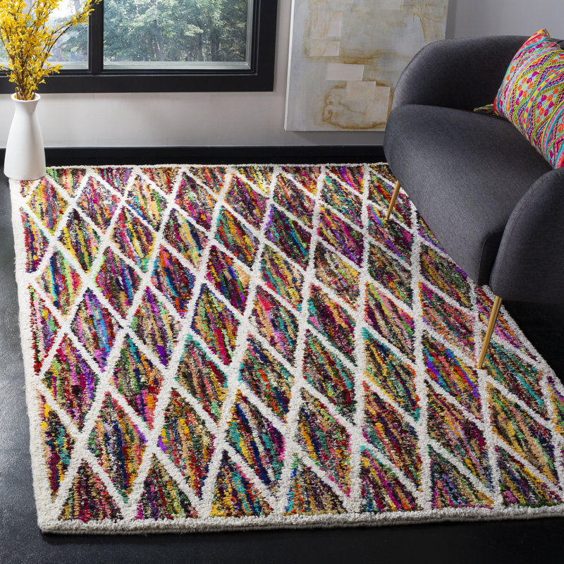 Anaheim Hand Tufted Performance Geometric Rug, Rectangle 5' x 7'6"