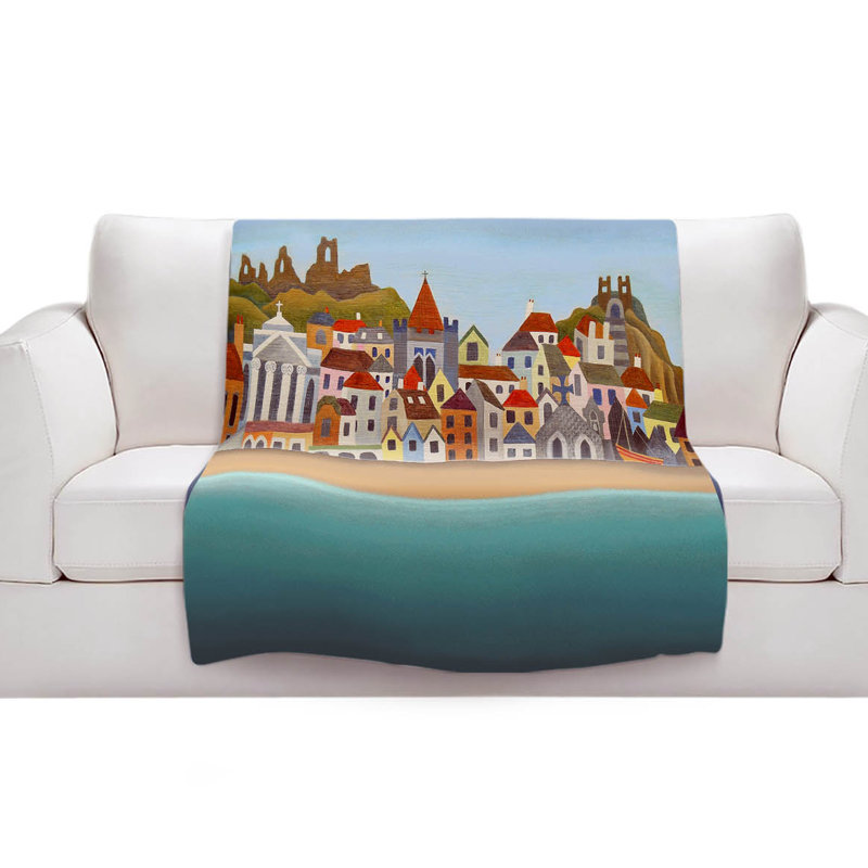 Couverture sherpa doux seaside town, l 51 po x L 60 po