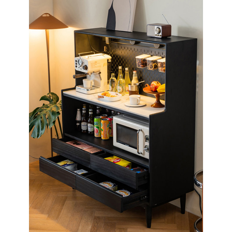 35.5-inch Solid Wood Pantry Cabinet with Power Track