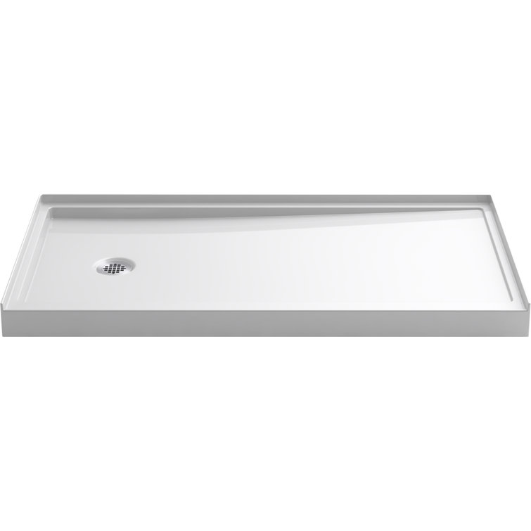 Rely 60" x 32" Acrylic Alcove Shower Base with Low-Threshold for Easy Entry