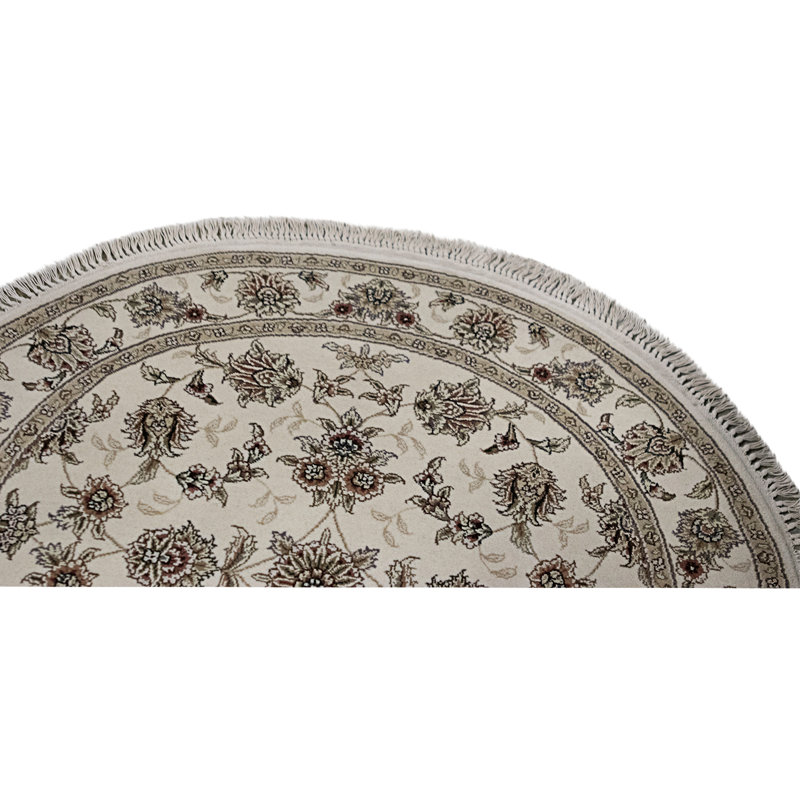 High-Quality Hand-Knotted Ivory Area Rug
