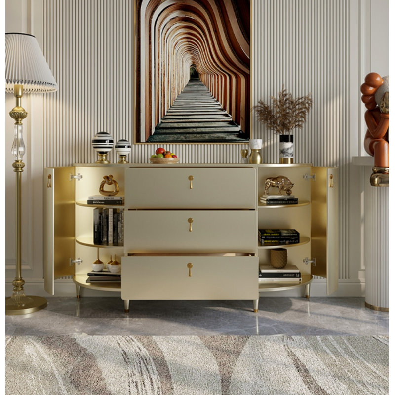 Armoire d'appoint moderne et simple en bois massif