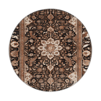 Tapis d'intérieur et d'extérieur brun Persian